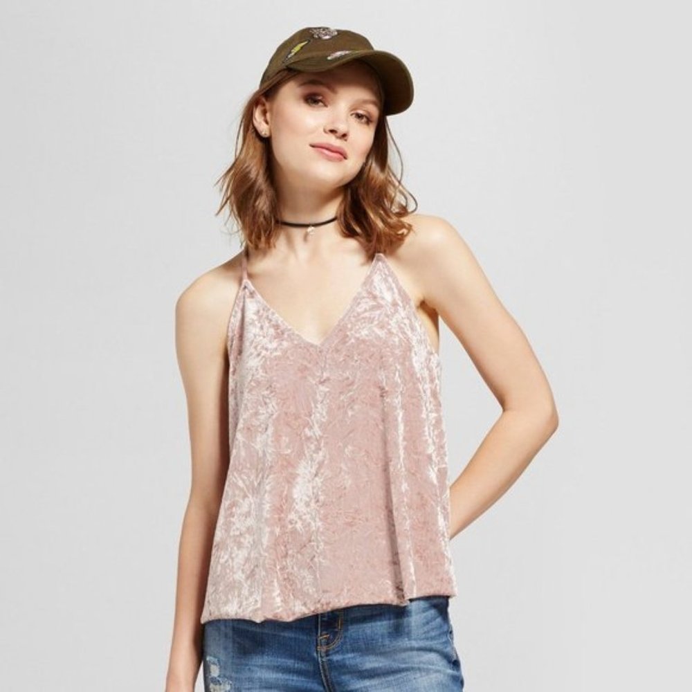 Mossimo Crushed Velvet Cami in Mauve Pink